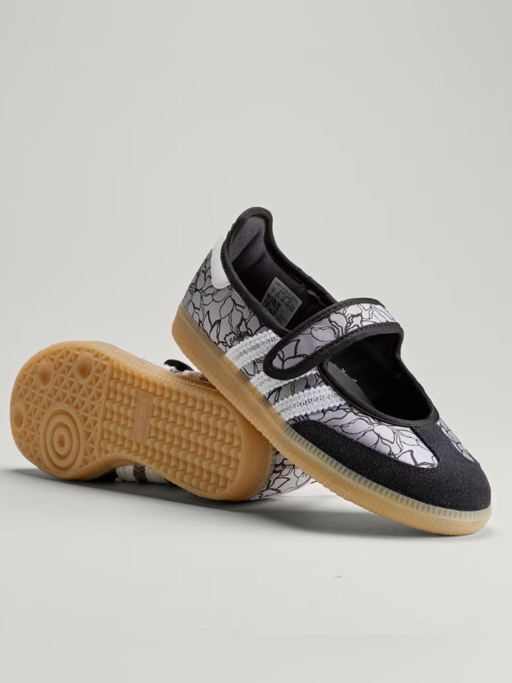 🖤 ADIDAS SAMBA JANE BLACK SATIN FLORAL 🖤 - Picture 2 of 3